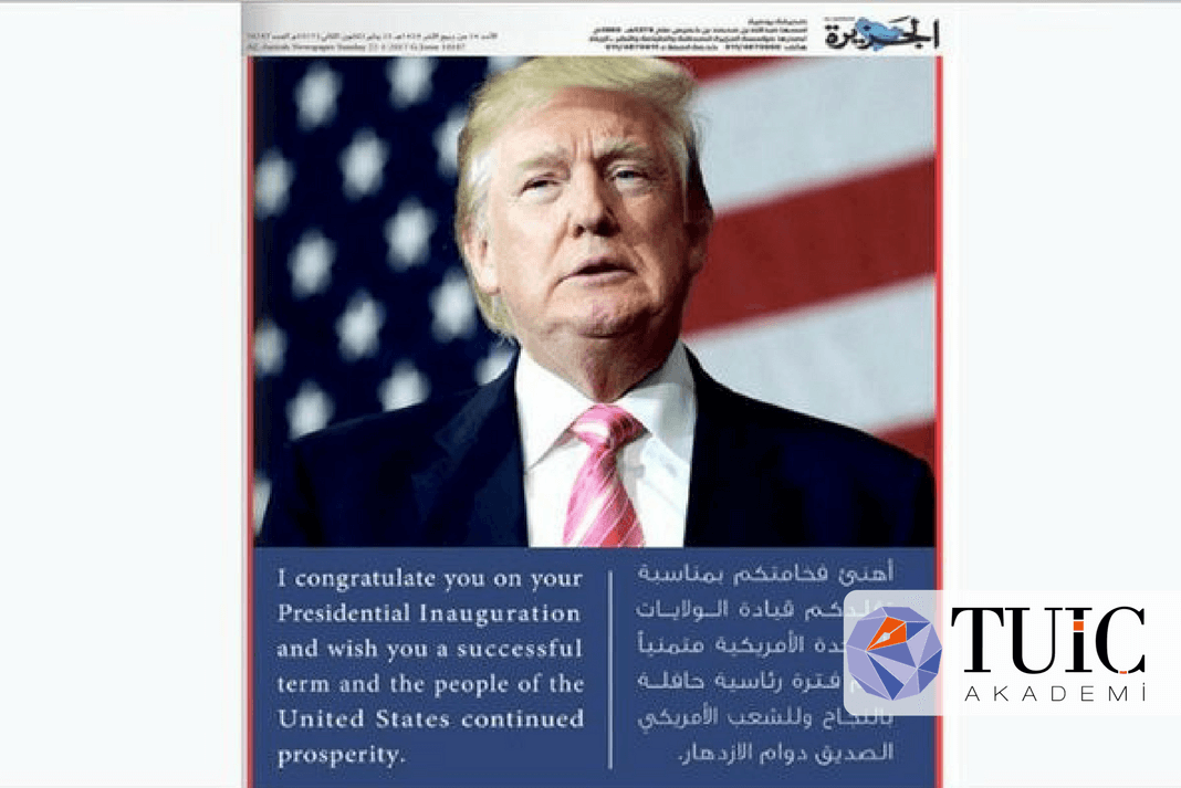 Suudi İşadamı Tam Sayfalık Reklamda Trump’ u Tebrik Etti.